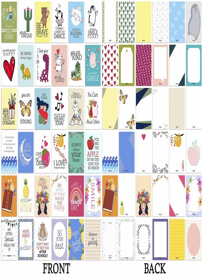 Inkdotpot مجموعة إنك دوت بوت من 36 بطاقة ملاحظات لصندوق الغداء للأطفال، عبارات ملهمة يومية وأفكار سعيدة للأطفال والطلاب، تأكيدات إيجابية وتشجيع، ملاحظات غداء ممتعة (موضوع تحفيزي) - Image 2